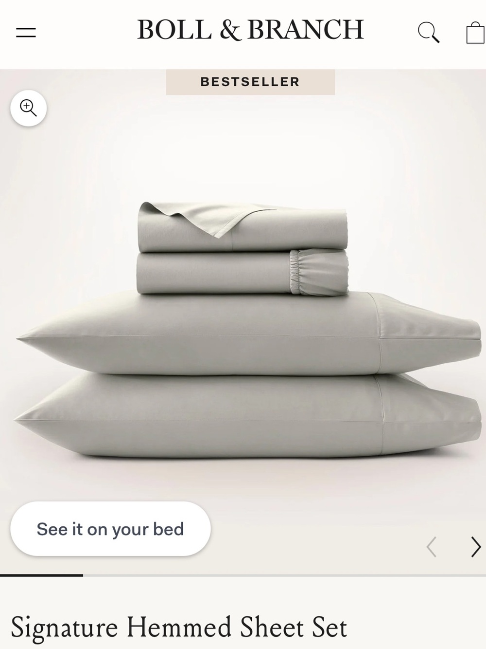 Boll & Branch Signature Hemmed Sheet Set